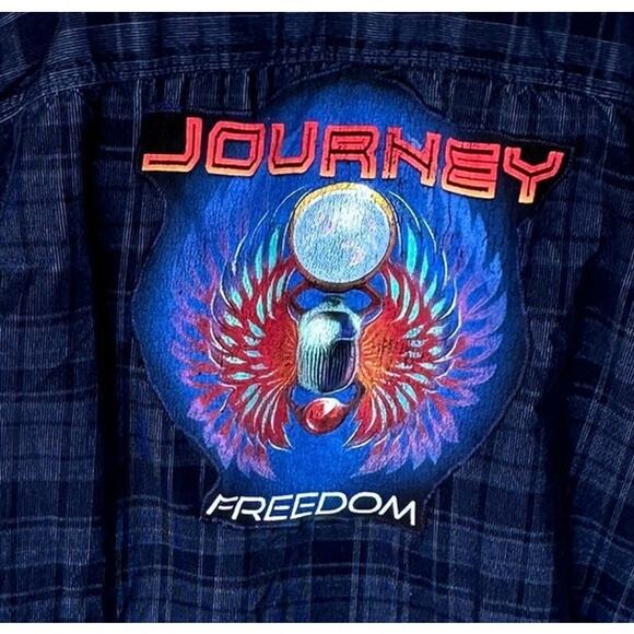 Journey Concert Tour Plaid Corduroy Shirt Shacket 3XL Oversized One of a Kind - Picture 2 of 6